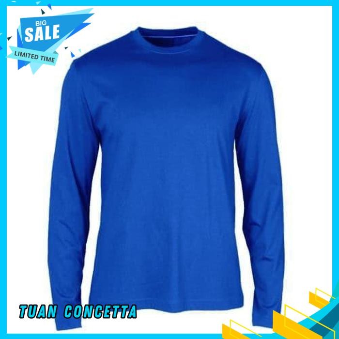 KAOS TSHIRT BAJU OBRAL MURAH T SHIRT DISTRO BIRU BENHUR BCA 20S LENGAN PANJANG OBLONG POLOS CUSTOM I