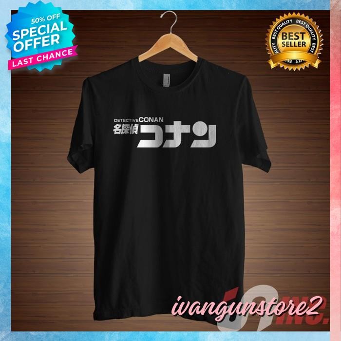 KAOS TSHIRT BAJU OBRAL MURAH SHINICHI KUDO DISTRO ANIME DETECTIVE DETEKTIF CONAN EDOGAWA POLOS CUSTO