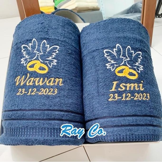 Ray Co - Handuk Bordir Nama Couple PLUS BOX ALU