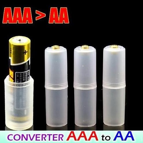 (Expert) Adapter Converter Case Baterai A2 Ke A3 AAA ke AA AAA to AA Konverter Baterai Batre Batere 