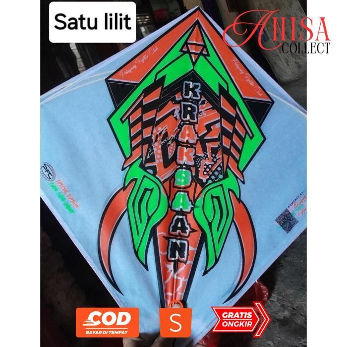 qw-45 Layangan Sukhoi Super Aduan Bambu Kertas Minyak Original