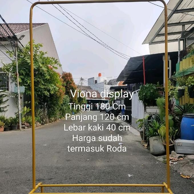 Ekea/Gawang Ekea/Gantungan Baju/Gawang Display/Roda Besi