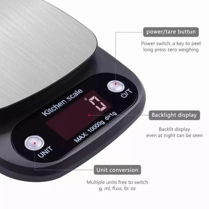 Terbaik Timbangan Dapur Objek Digital 10Kg X 1G-Timbangan Mini Portabel 100% Ori