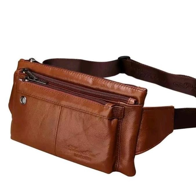 New Arrival Tas Pinggang Kulit Pria Tas Kulit Kecil Simple Setrip Import Tas Sepeda