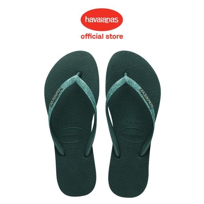 Havaianas 5266 Slim Sparkle Metallic - Pantanal Green - Sandal Wanita