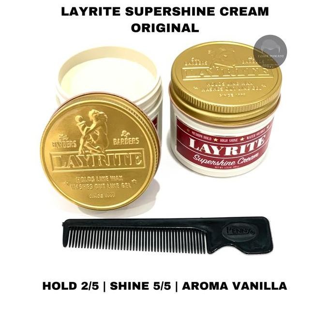 Pomade Layrite Super Shine / Supershine Waterbased 4Oz | Free Sisir Un