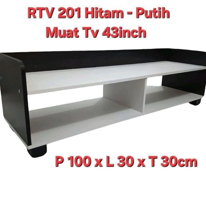 RAK TV MINIMALIS MEJA TV SERBAGUNA Furniture Tipe RTV 201  PANJANG 100CM MUAT 43INCH GAN