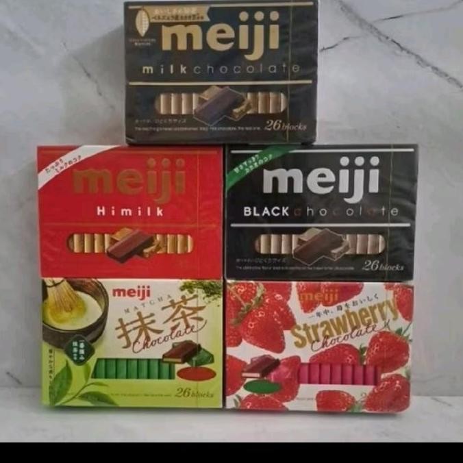 favorit] MEIJI MILK CHOCOLATE / BLACK CHOCOLATE/ HIMILK / MATCHA / STRAWBERRY