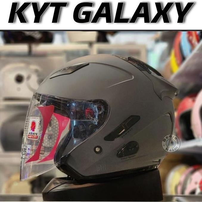 Helm Half Face Double Visor Kyt Galaxy Flat Visor