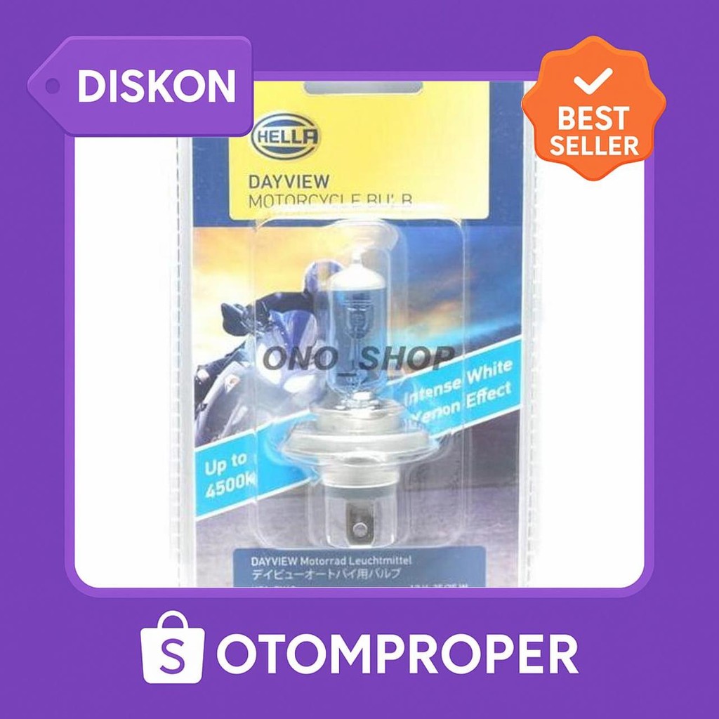 Lampu Bohlam Motor Hella HS1 K3 - H4 -12 Volt 35-35 Watt - 4500K White