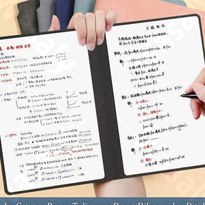 3Pcsset Papan Tulis Portable A5 Whiteboard Notebook Pu Leather Buku Catatan Yang Dapat Dihapus Buku 
