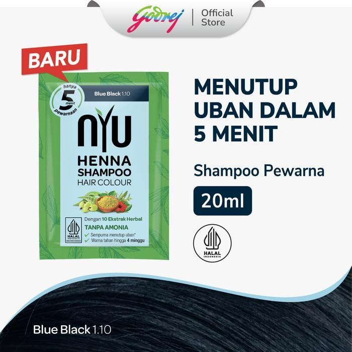 NYU Henna Shampoo Hair Colour Blue Black