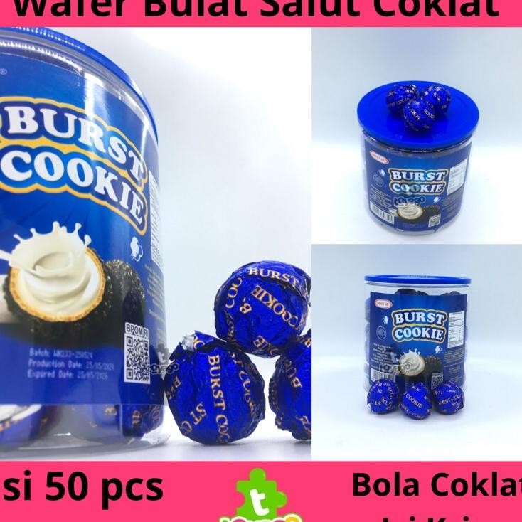 Wafer Bulat Salut Coklat Isi Krim Sweet Me Burst Cookie 50 Pcs Grosir Burst Cookie Toyago Toys