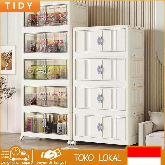(Expert) [BISA COD] Tidy Tribe 55cm Lebar 3/4/5 Lantai Lemari Penyimpanan Super Hemat Biaya Kotak Pl