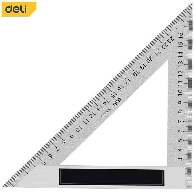 DELI Penggaris Segitiga Siku Besi Tukang Triangle Ruler Speed Square AGR