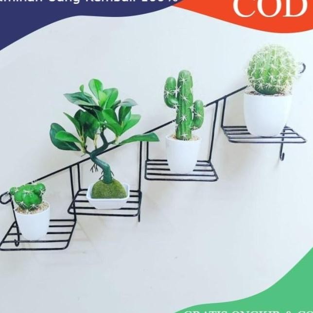 Rak Bunga Besi Tempel Dinding Rak Pot Dinding Anak Tangga Rak Pot Rak Bunga