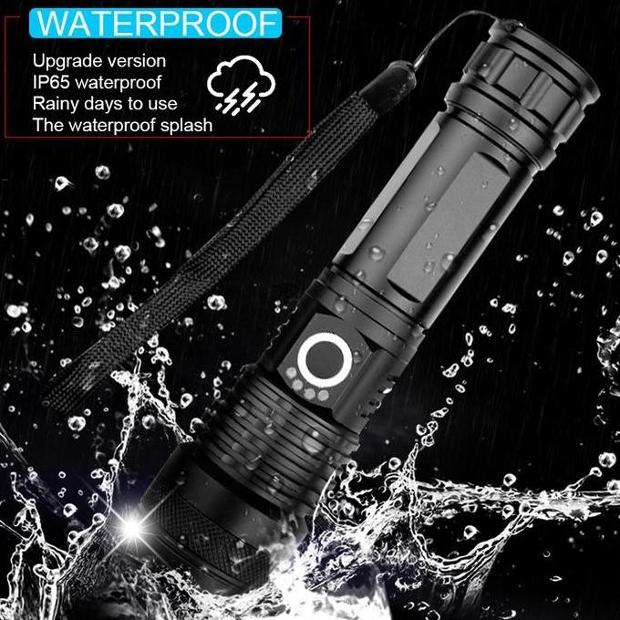 Senter Led Xhp70 Jarak Jauh Super Terang /Senter Terang Jarak Jauh/Senter Police Swat Lampu/Senter S