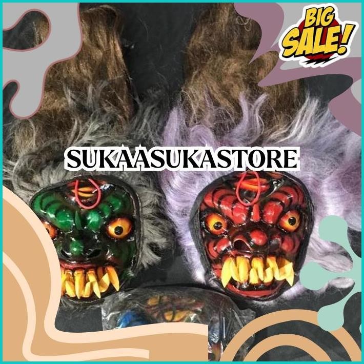 GEDRUKAN TOPENG MOSTER GEDRUK /TOPENG SPON MAINAN GIGI KAYU SERAM /TOPENG GERDUK COD