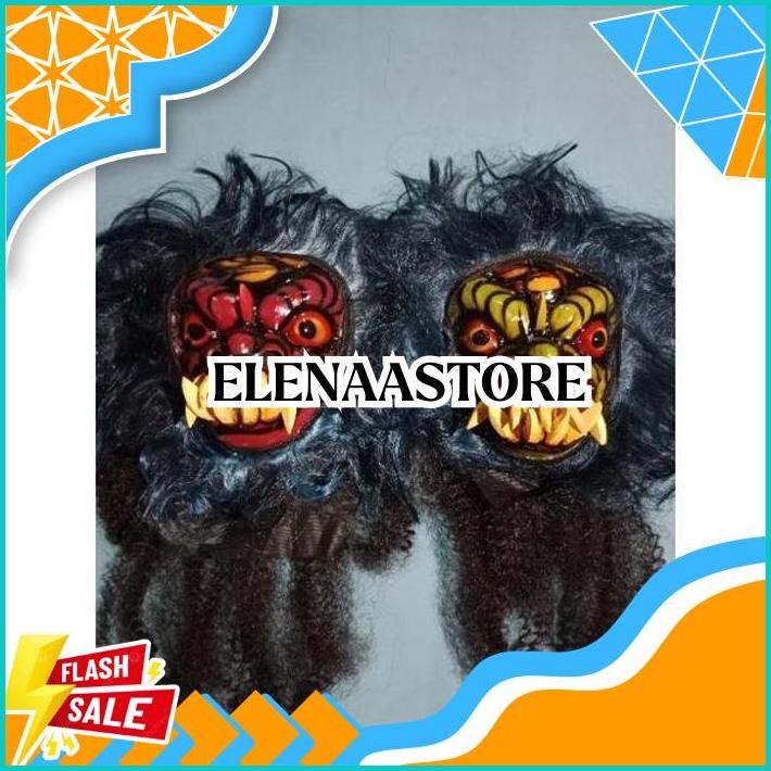 GEDRUKAN TOPENG MOSTER GEDRUK /TOPENG SPON MAINAN GIGI KAYU SERAM /TOPENG GERDUK DISKOM