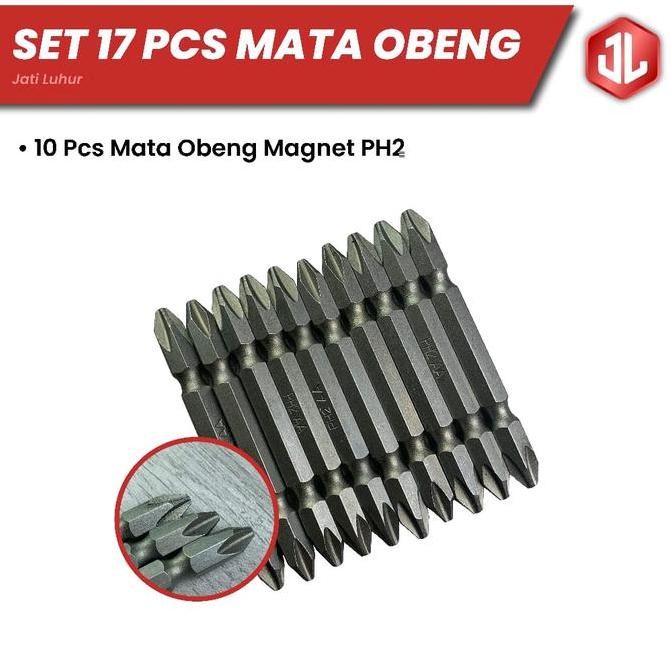 New Set Mata Obeng.  Keyless Kepala Bor Hexagonal, Mata kunci Roofing, Mata obeng Magnet dan 1 mata 