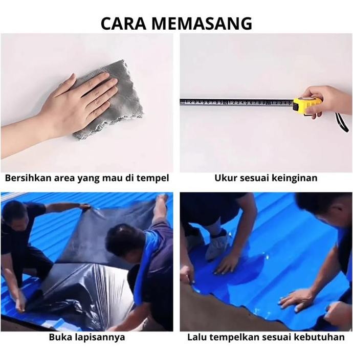 Waterproofing Waterproof Membran Membrane Lakban Tempel Anti Bocor Air Hujan Peredam Panas Suara Ber