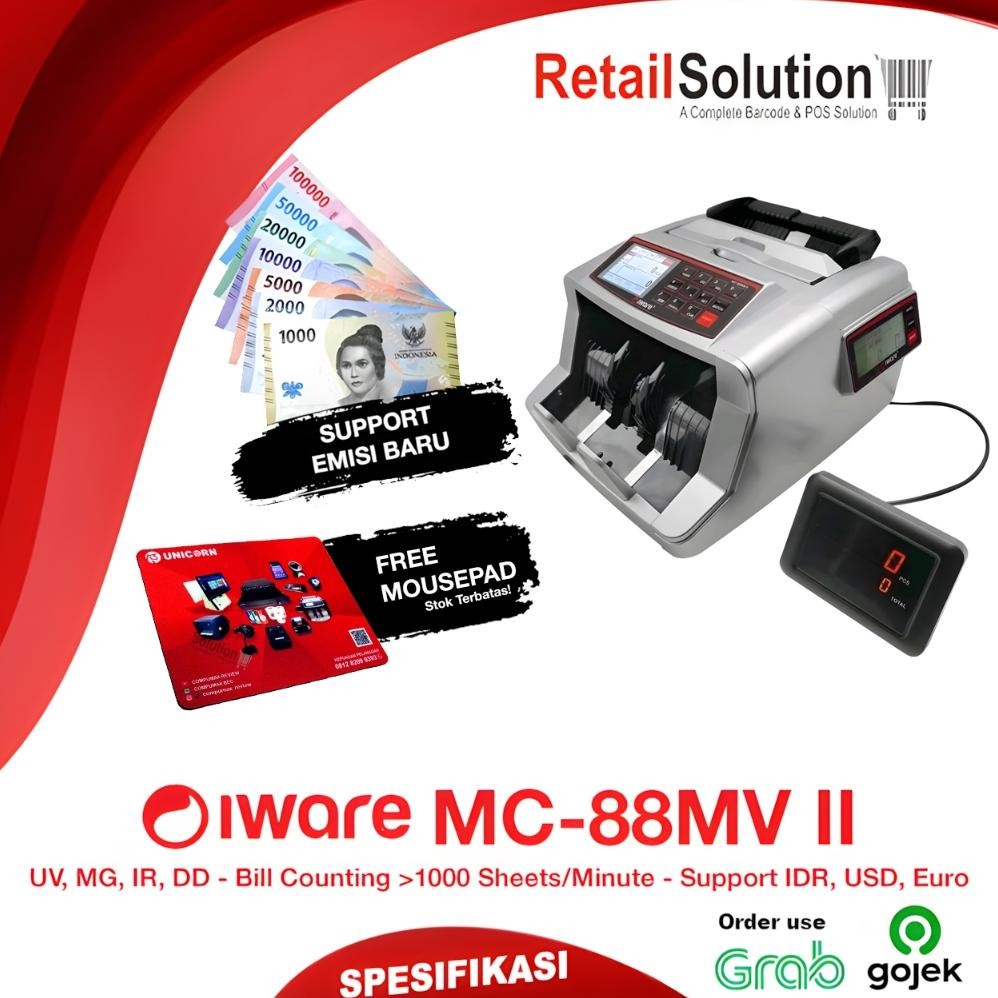 Money Counter Penghitung Uang UV MG IR DD - IWARE MC88MVII MC-88MVII MC88 MVII MC-88MV II