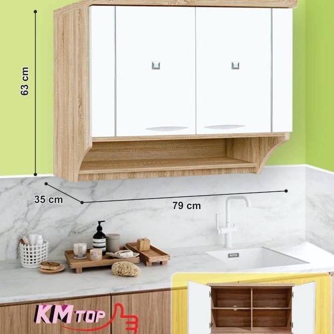 Kitchen set minimalis / Rak dapur / Lemari dapur / Rak dinding atas 2 / 3 pintu Aesthetic KSA F/S F/