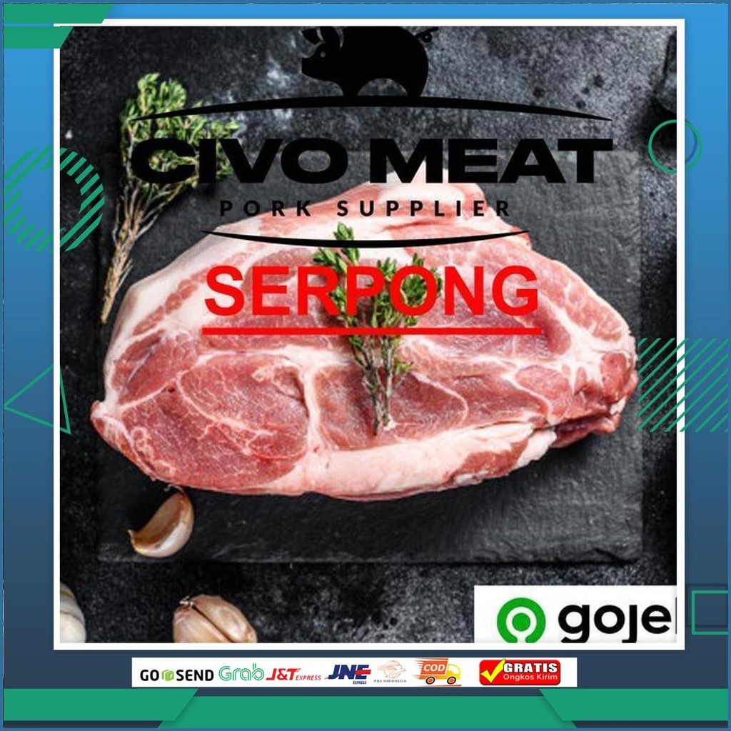 Daging Babi Kapsim Atas / Kapsim Kembang Babi Mentah 1Kg Frozen Non Halal