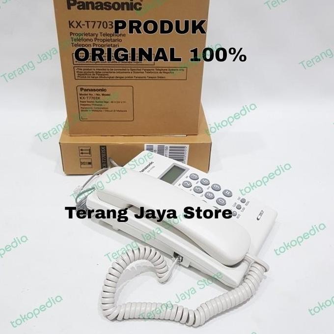 Telepon Kabel Panasonic KX-T7703 (Putih) Pesawat Telepon Rumah T7703