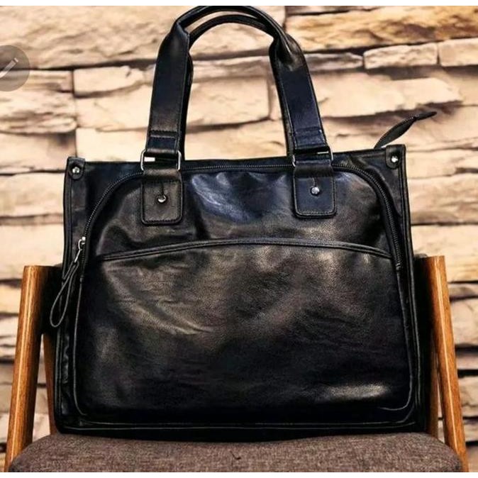 ToteBag Kulit Bergaya Korea untuk Pria - Cowok - Totebag