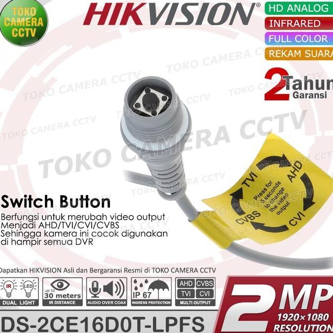 Kamera Hikvision Outdoor 2Mp Audio Colorvu Cctv Hikvision 2Mp Dual Light