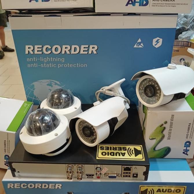 Paket Cctv 4 Channel 3 Kamera Lengkap Tinggal Pasang Full Hd