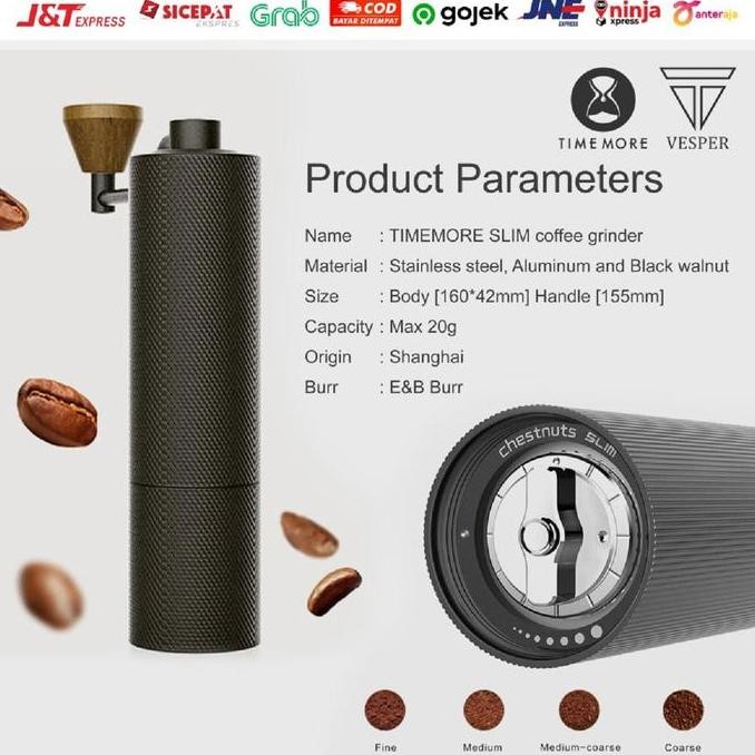grinder kopi burr stainless / timemore grinder slim plus