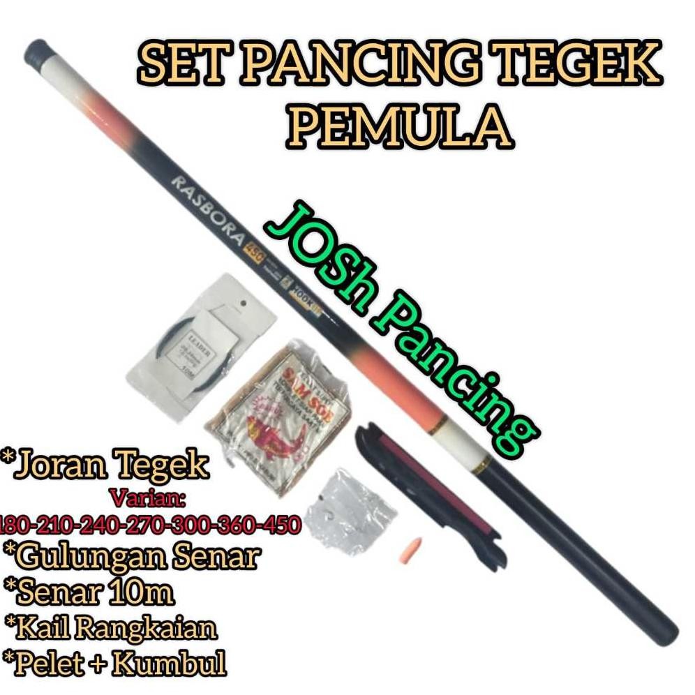 Sale Set Pancing Tegek Pemula 180-210-240-270-300-360-400-450Cm Joran Tegeg Siap Mancing Er-23