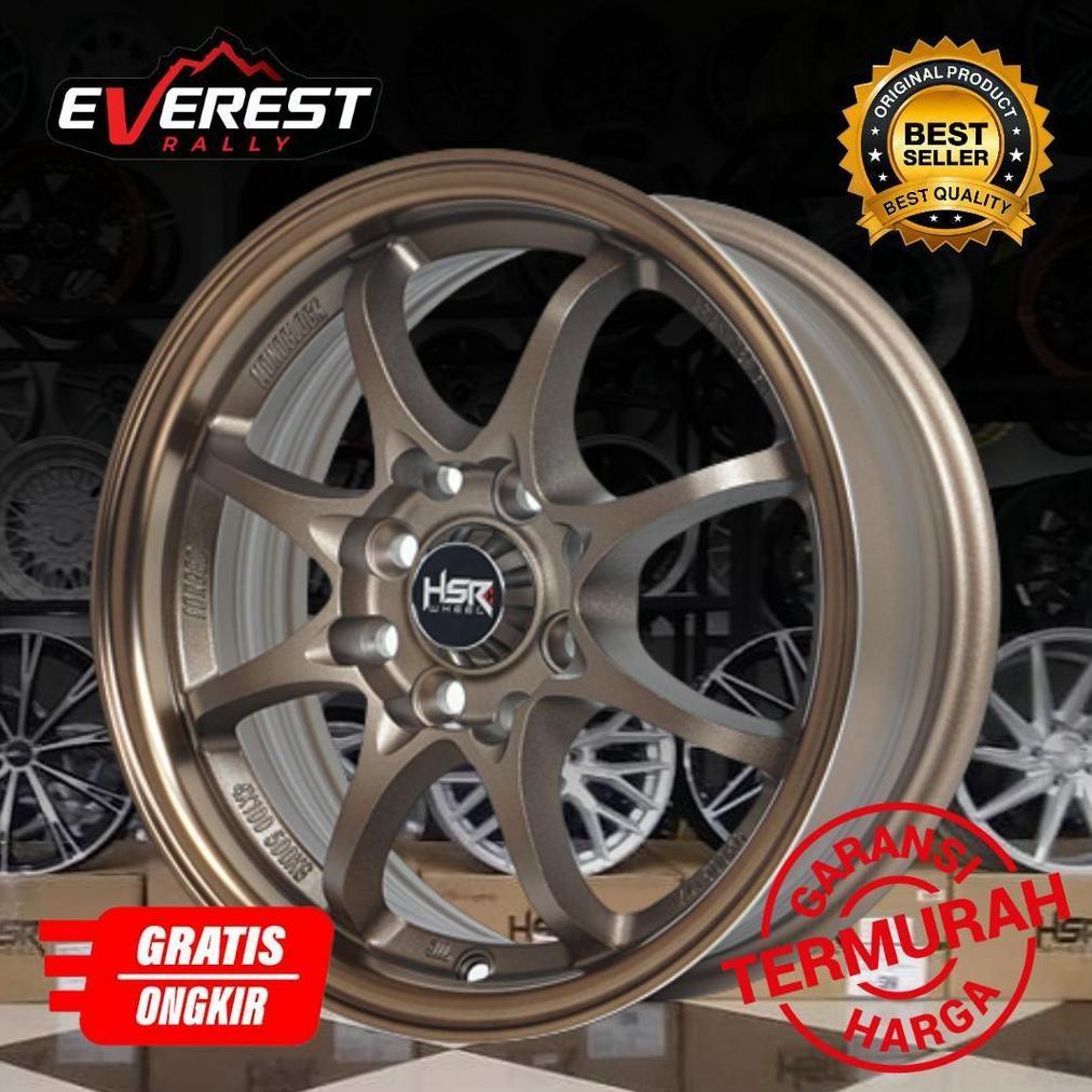 Velg Mobil HSR Ring 14 HIROSHIMA 4197 HSR R14 lebar 55 pcd 4x100-114,3 velg hsr