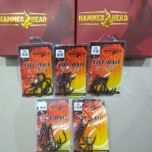 Viral Hook Kail Pancing Live Bait Hammerhead 7028Bn Hammer Head Livebait Hj-77