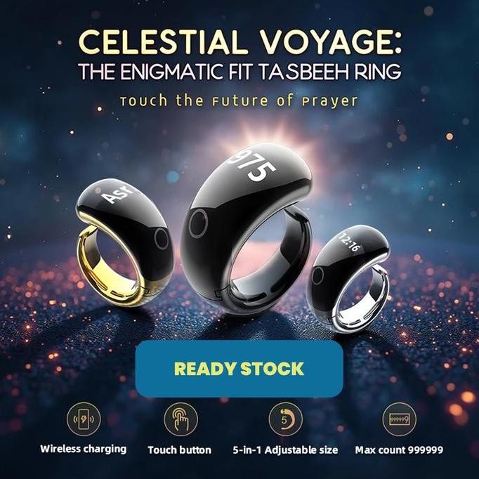 Equantu Zikr Ring Flex Sq-976 | Tasbih Digital | Cincin Tasbih Digital | Cincin Zikir