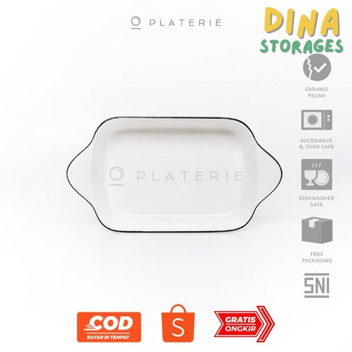 GF21 dgf-4 ad-77 PLATERIE Mangkok Double Ear Porcelain Embossed Bowl 6/10 Inch Textured White Terlar