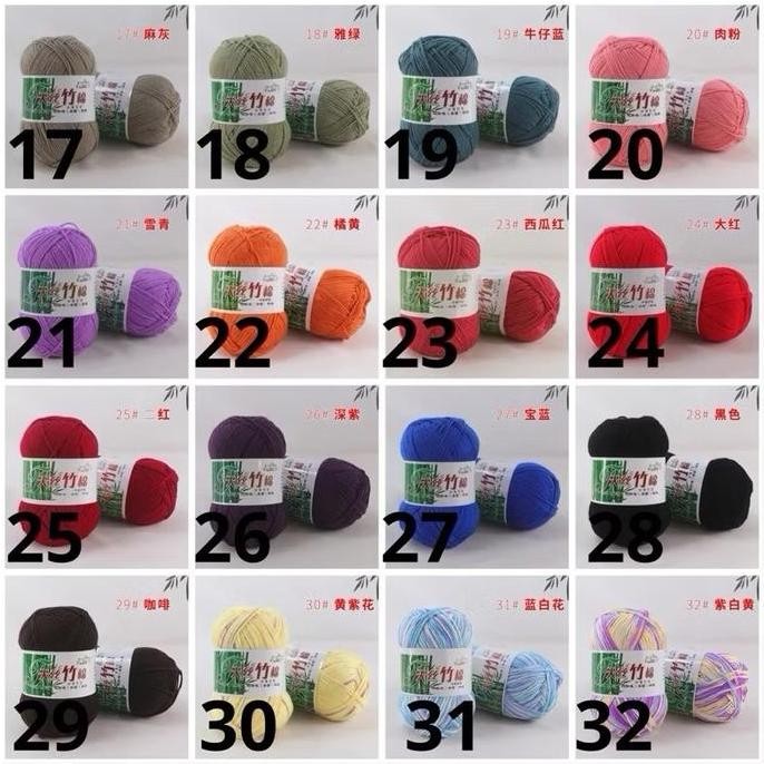 Benang rajut katun bambu / cotton bamboo combed yarn