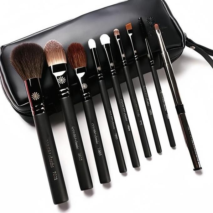NOT ORI 1 Set Kuas Picasso isi 9Pcs Makeup Brushes Set Professional Pearly Handle Natural Goat Hair 