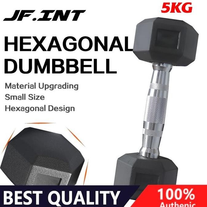 Dumbbell set peralatan fitness hexagonal dumbell 5kg .