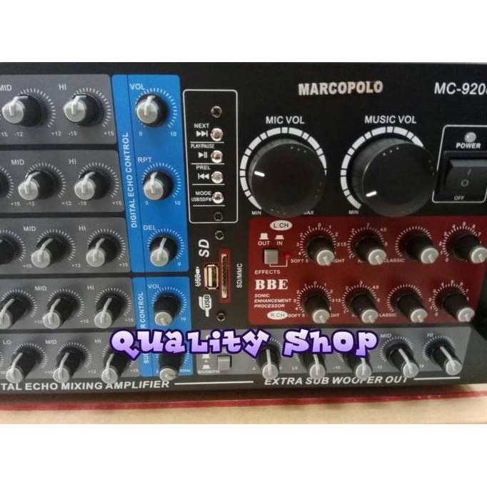 Power Mixer 5 Channel Marcopolo Mc 9208 High Power Plus Prosesor Bbe