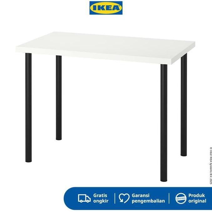 IKEA LINNMON/ADILS Meja Minimalis Berkualitas Putih/Hitam 100x60 cm