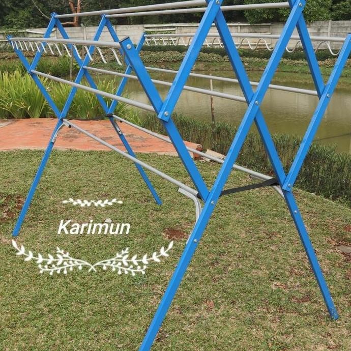 TERBARU - JEMURAN BAJU ALUMINIUM 9PALANG+2HANGER KEDUA SISI/JEMURAN PAKAIAN COD