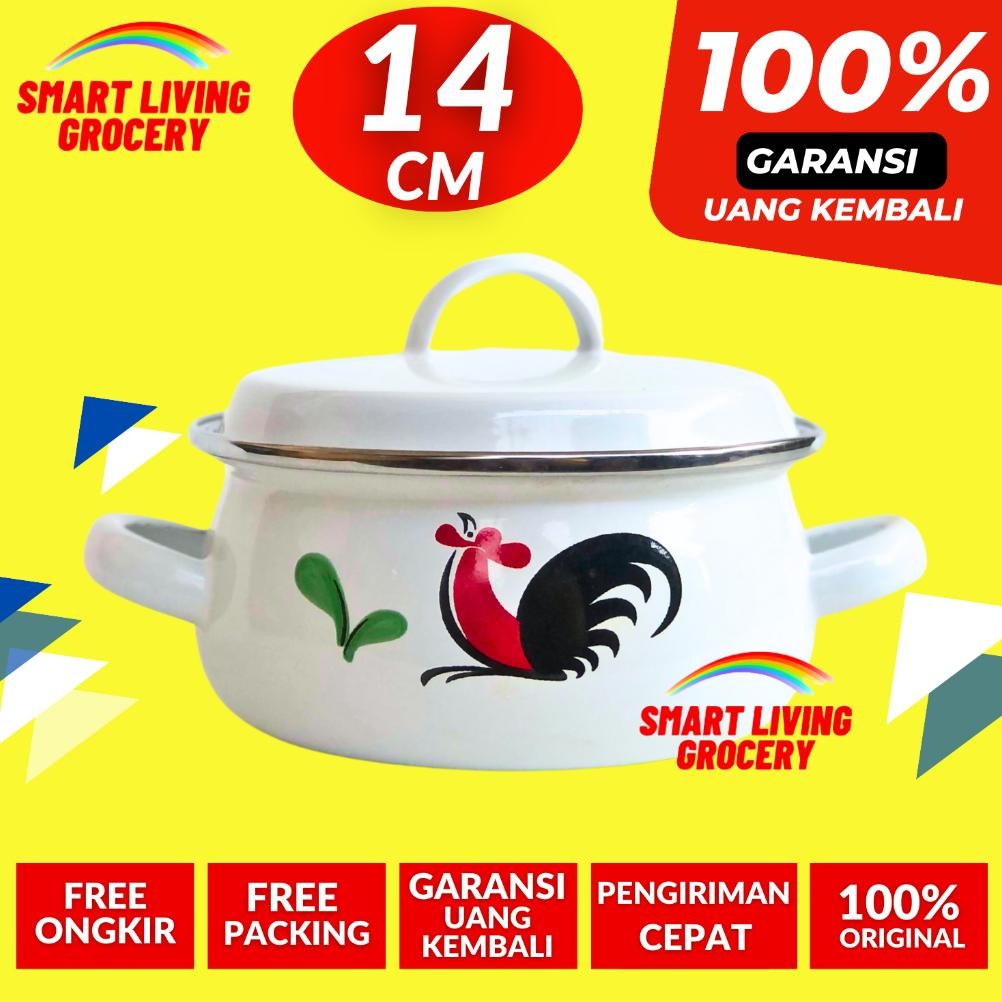 New - PANCI KUAH ENAMEL UNIK KECIL 14 CM ALAT MEMASAK MASAK WAJAN Pan PANCI KUAH SET PERALATAN MASAK