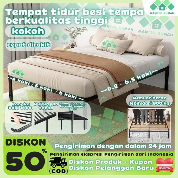 PROMO DISKON - Bingkai baja baja 4 kaki 5 kaki 6 kaki, ganda tempat tidur, bingkai bingkai bingkai b