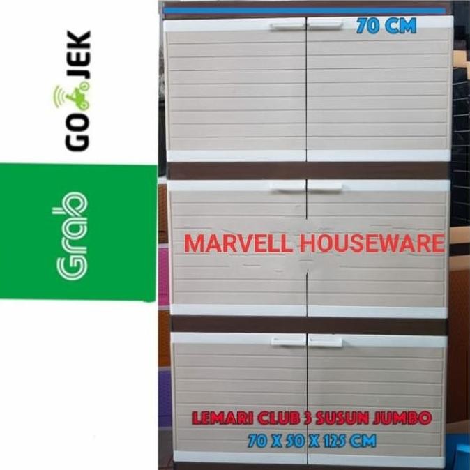 NEW - LEMARI PLASTIK 3susun Besar/Lemari Club