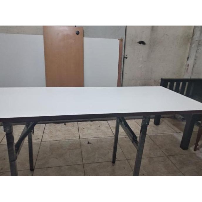 NEW - Meja lipat kaki besi hitam