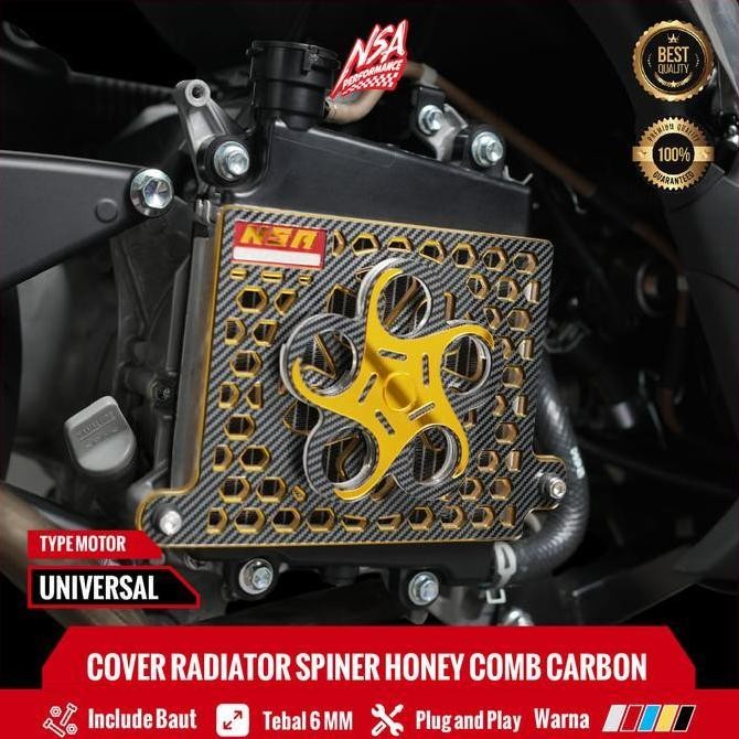 Terbaru- Cover Radiator Carbon Vario 125-150, Pcx 150, Adv 150 Honeycomb Spiner Carbon Series Akrili