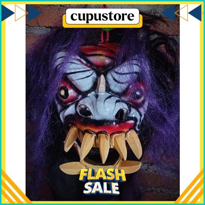 PROMO GEDRUKAN TOPENG MOSTER GEDRUK /TOPENG SPON MAINAN GIGI KAYU SERAM /TOPENG GERDUK
